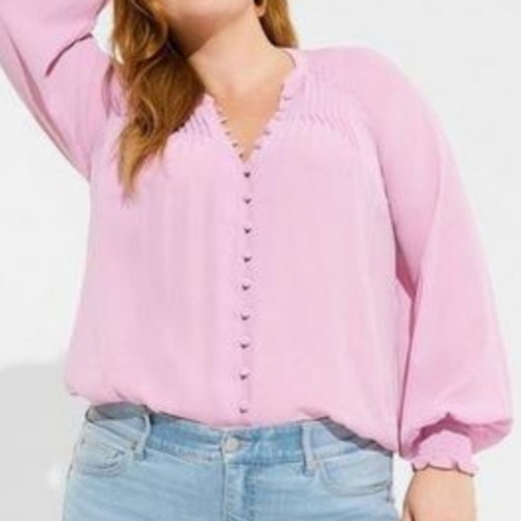 NWT TORRID Georgette Smocked Blouse - Picture 11 of 11